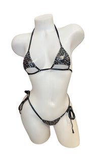 Crystal Under Bust Bikini Gunmetal - Model Express VancouverLingerie