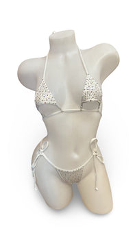 Crystal Under Bust Bikini Metallic White - Model Express VancouverLingerie