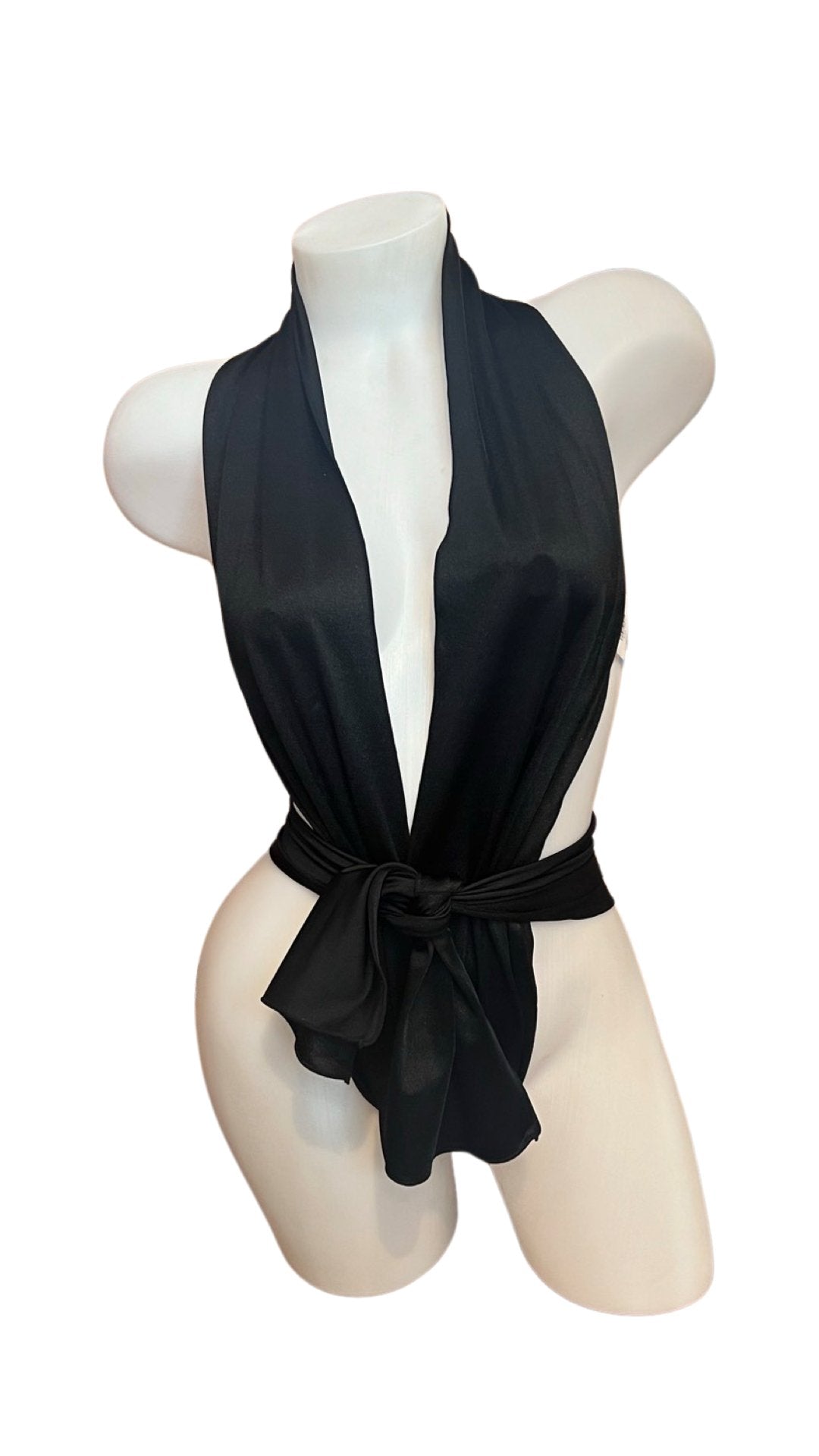 Deep V Booty Wrap - Black - Model Express VancouverBikini