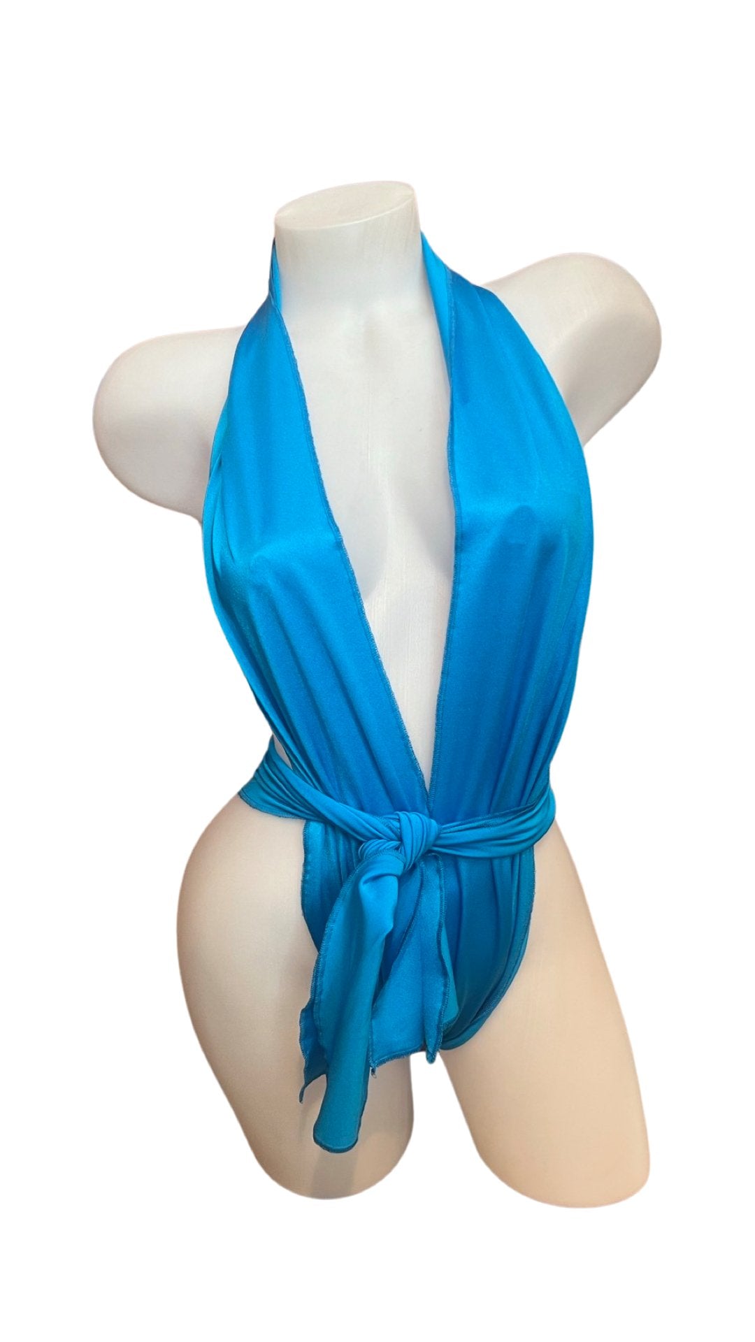 Deep V Booty Wrap - Turquoise - Model Express VancouverBikini