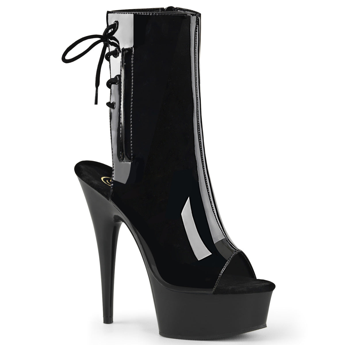 Pleasers Delight-1018 - Blk Pat/Blk