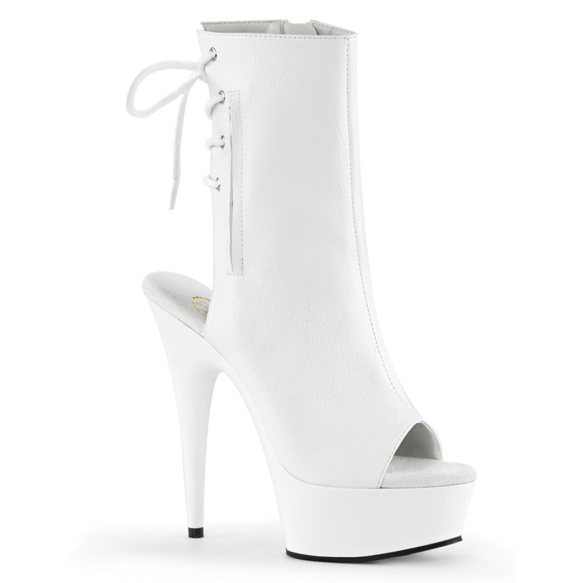 Pleasers Delight-1018 - Wht Faux Leather/Wht
