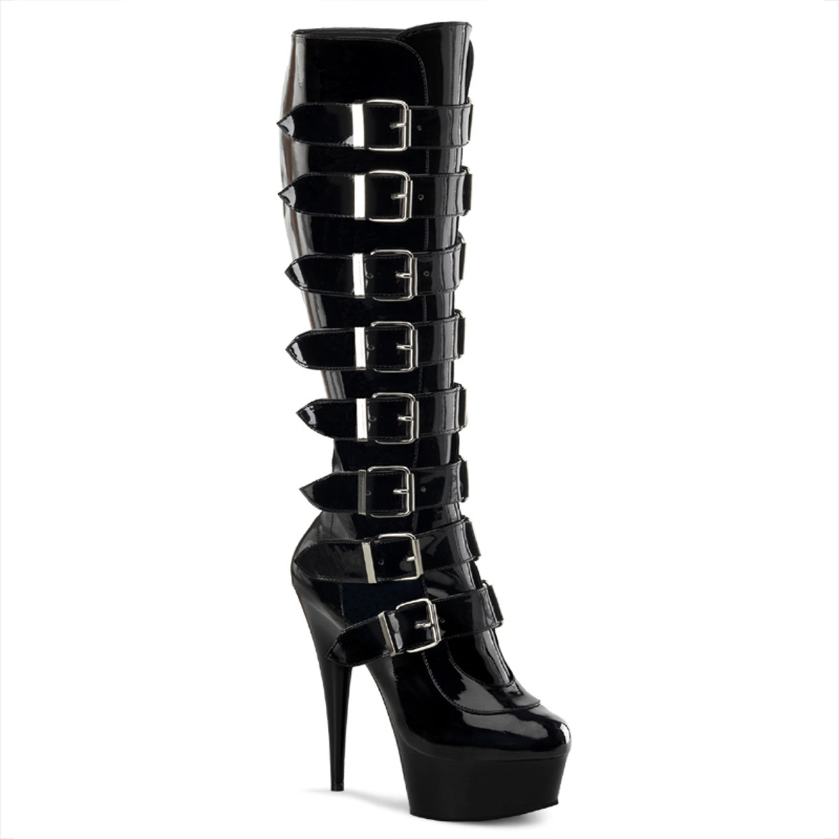 Pleasers Delight-2049 - Blk Pat/Blk
