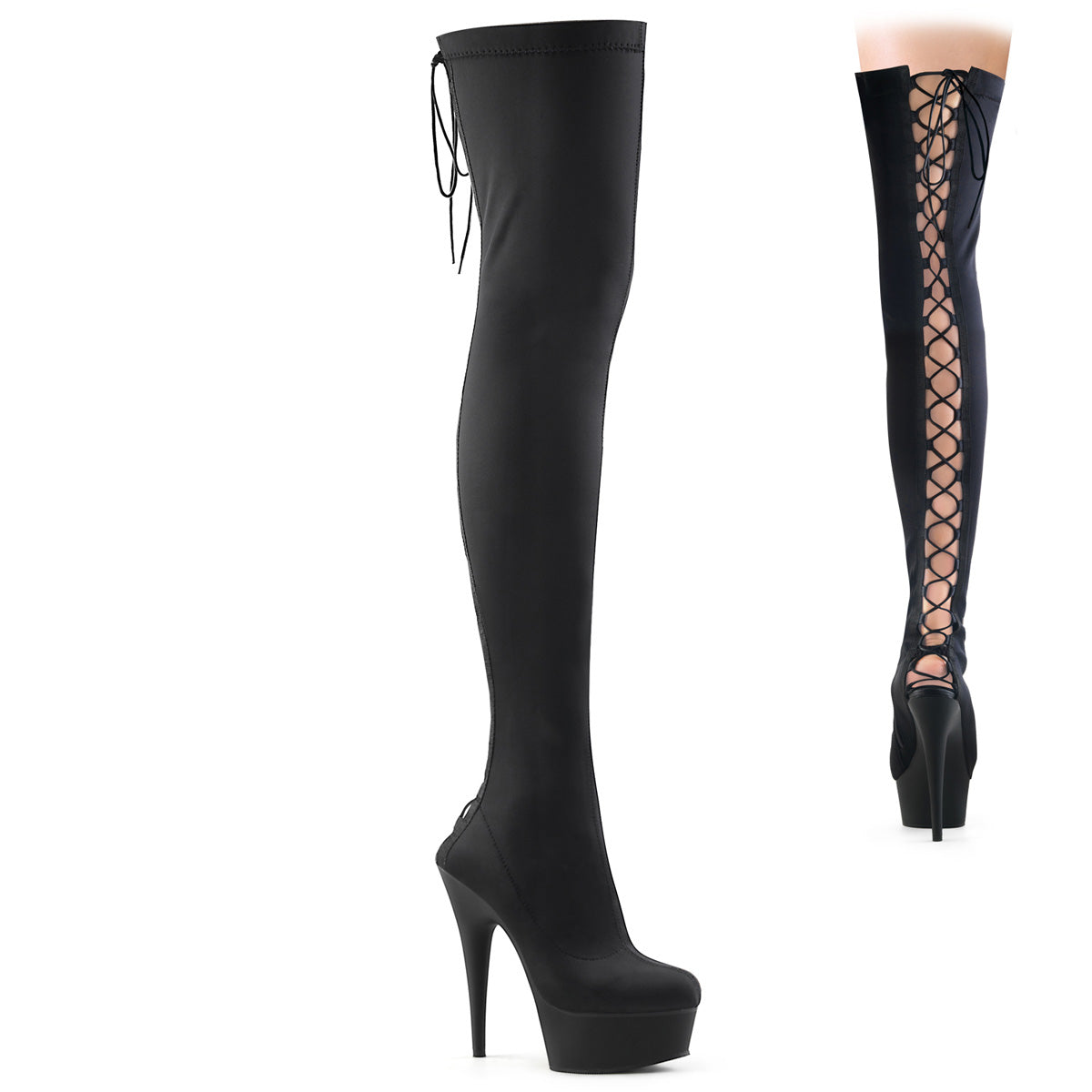 Pleasers Delight-3003 - Blk Lycra/Blk Matte