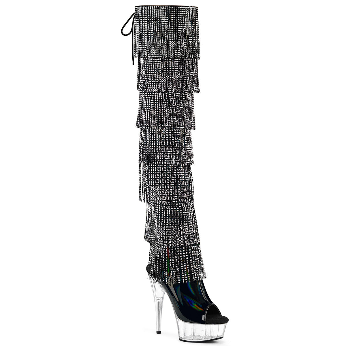 Pleasers Delight-3017Hg-Rsf - Blk Holo Pat/Clr