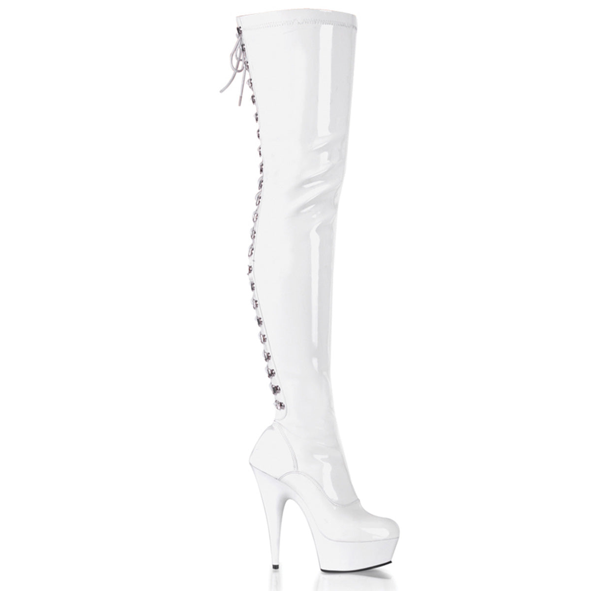 Pleasers Delight-3063 - Wht Str Pat/Wht