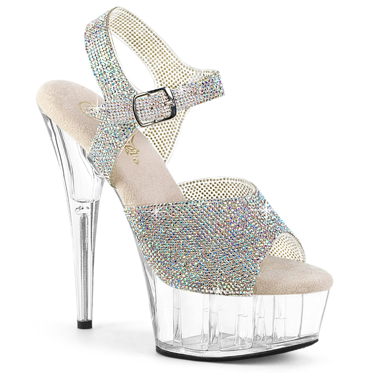 Pleasers Delight-608N-Rs - Slv AB RS-TPU/Clr
