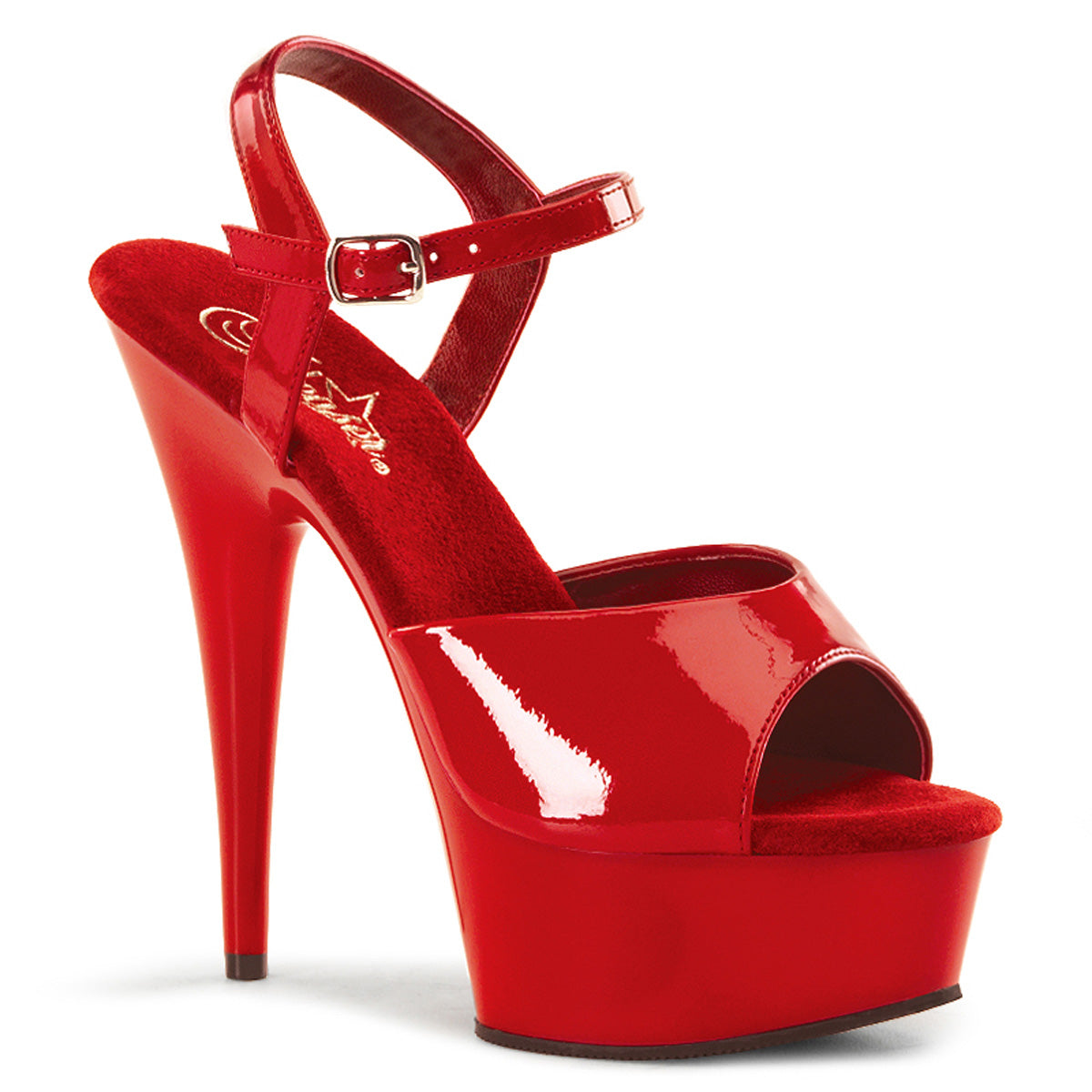Pleasers Delight-609 - Red Pat/Red