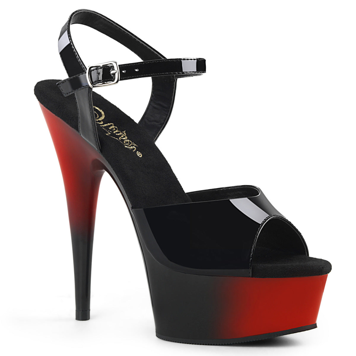 Pleasers Delight-609Br - Blk Pat/Red-Blk