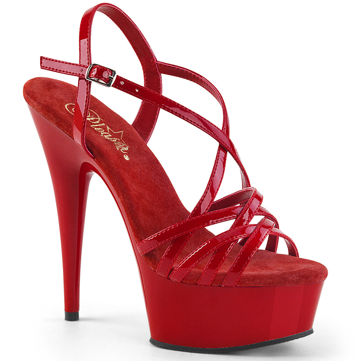 Pleasers Delight-613 - Red Pat/Red