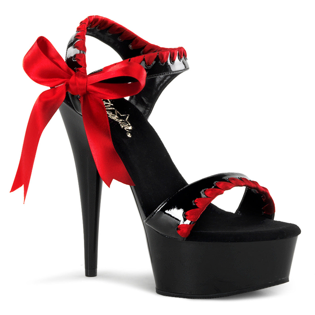 Pleasers Delight-615 - Blk-Red/Blk