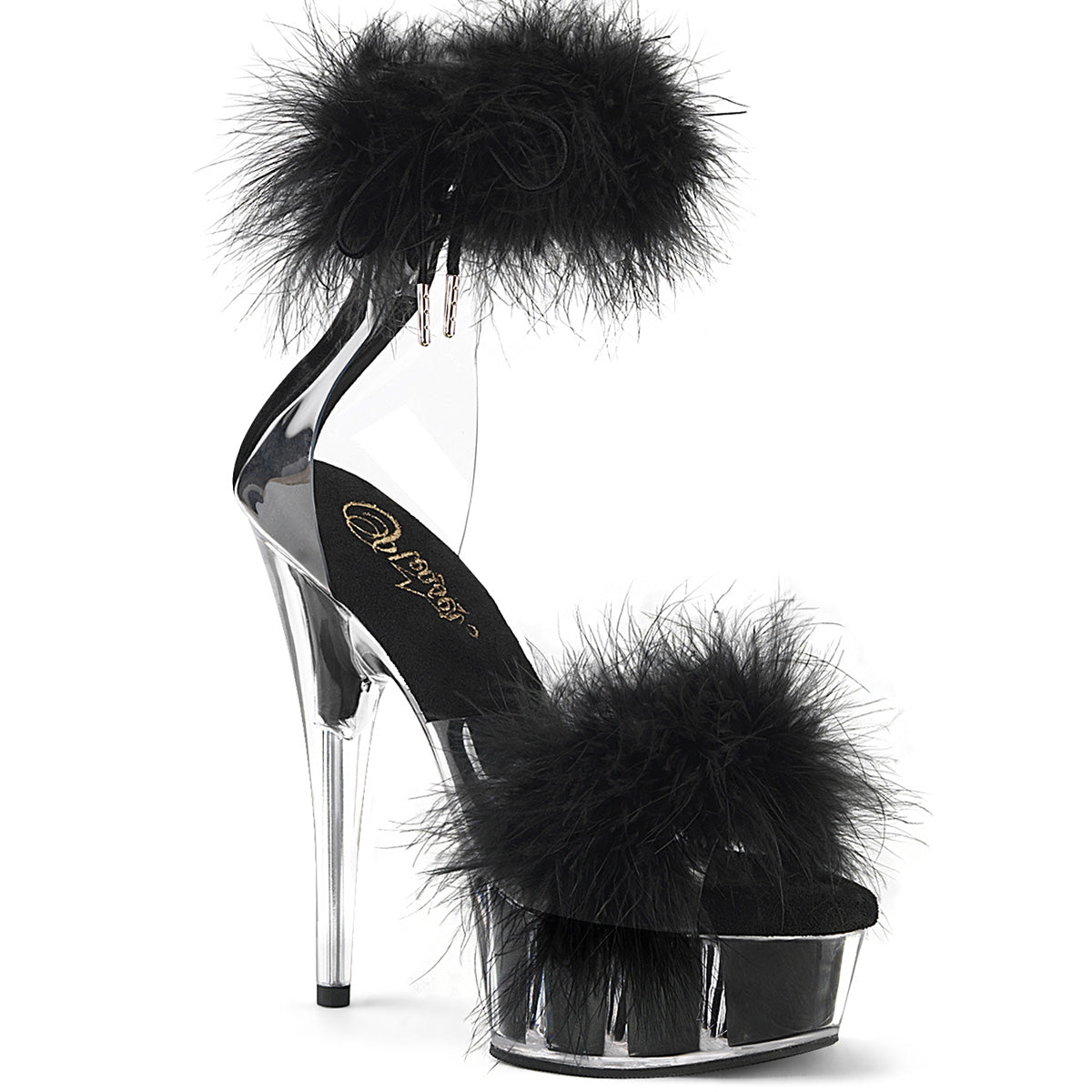 Pleasers Delight-624F - Clr-Blk Fur/M