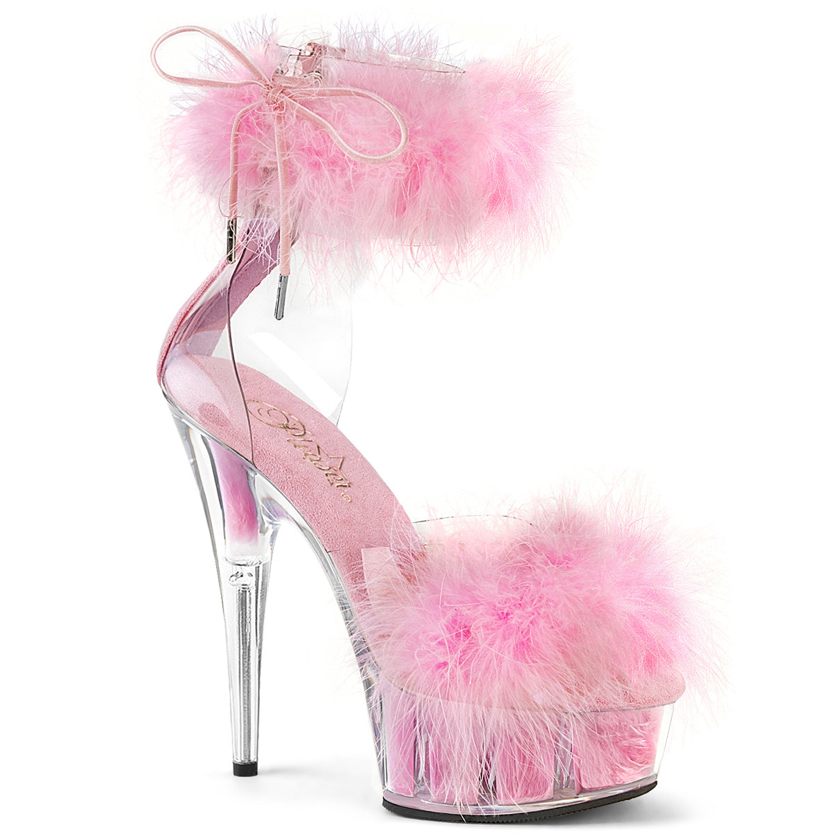 Pleasers Delight-624F - Clr-B. Pink Fur/M