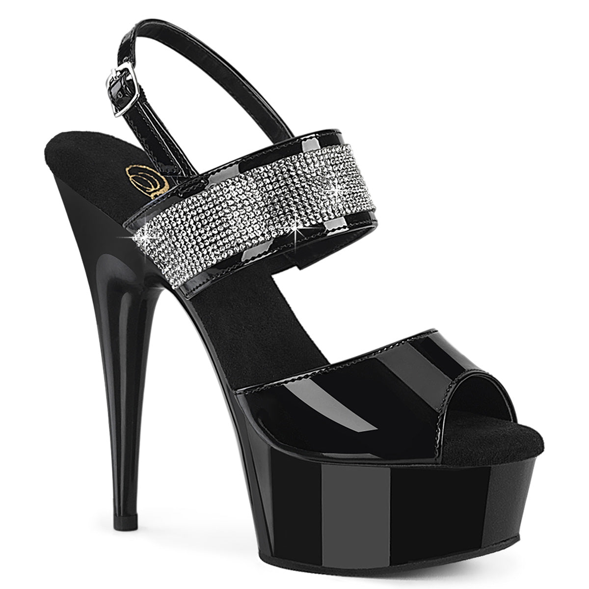 Pleasers Delight-639 - Blk Pat/Blk