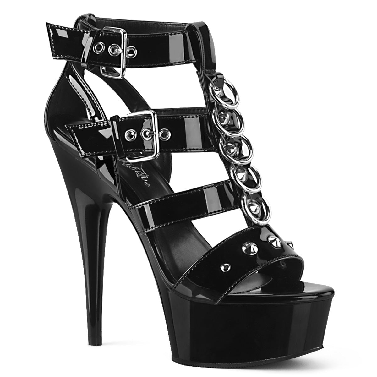 Pleasers Delight-658 - Blk Pat/Blk