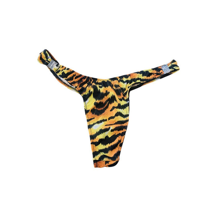 Detachable T-Back Thong with Clips - Tiger - Model Express VancouverBikini