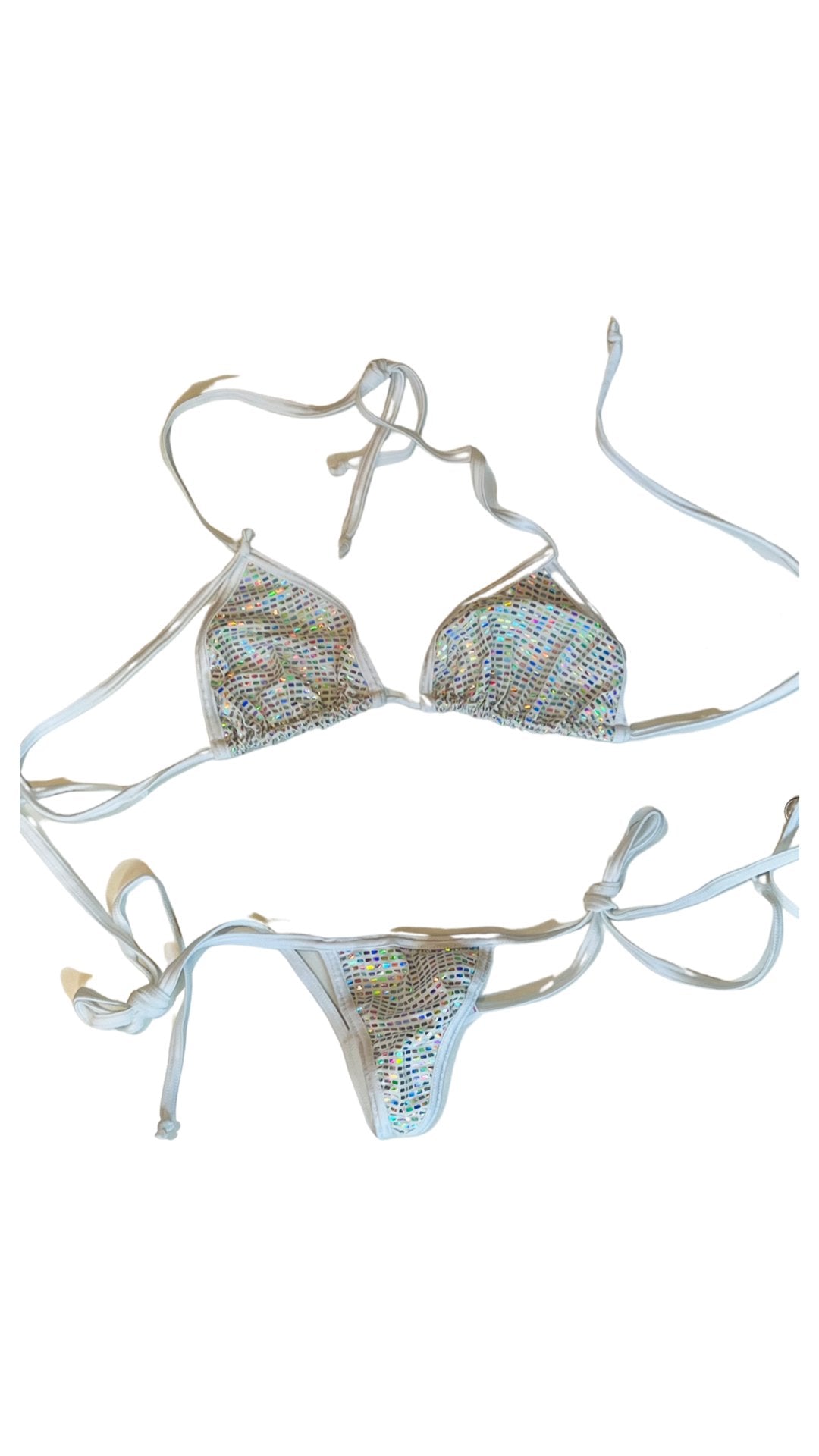 Disco Ball Bikini White - Model Express VancouverBikini