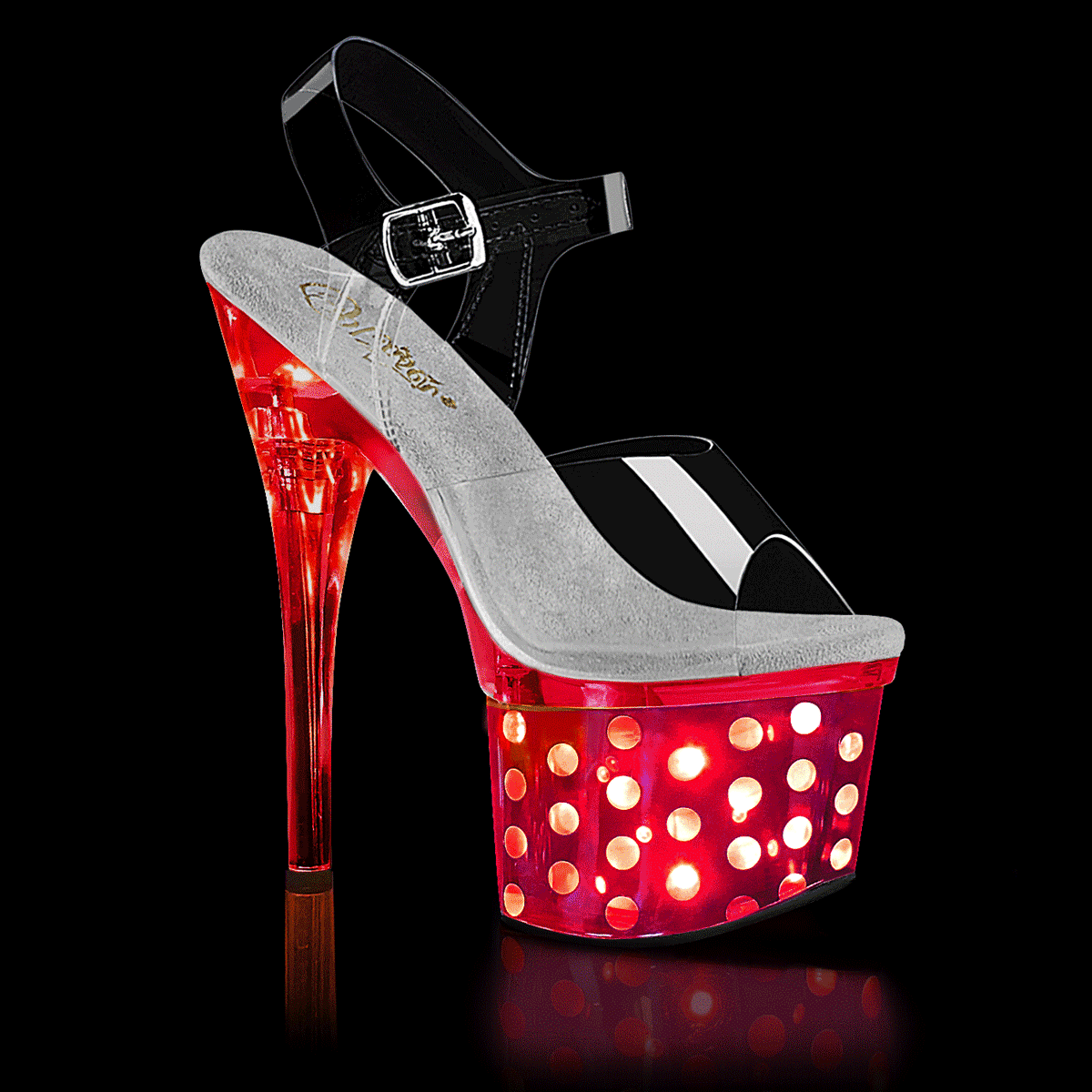 Pleasers Discolite-708Dots - Clr/Slv Chrome