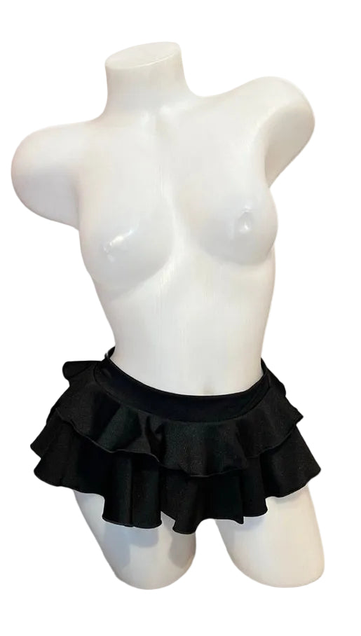Double Layer Mini Skirt Black - Model Express Vancouver