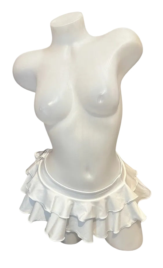 Double Layer Mini Skirt White - Model Express Vancouver