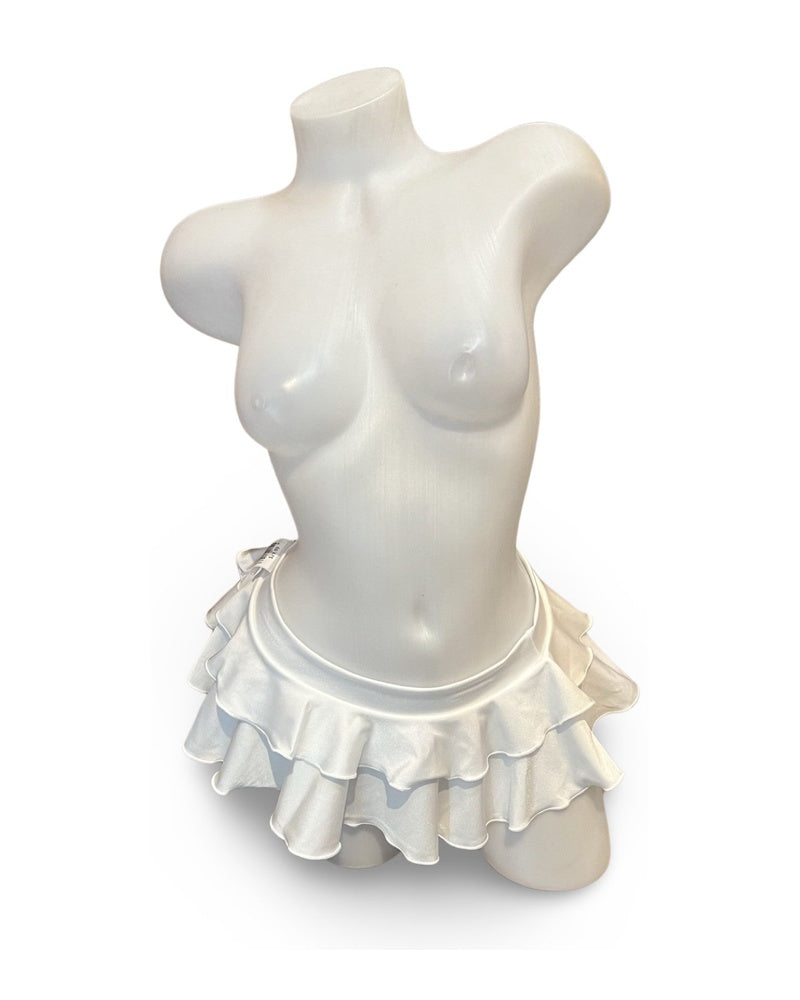 Double Layer Mini Skirt White - Model Express Vancouver
