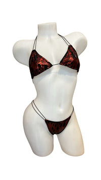 Double Thin String Bikini Red Flames - Model Express VancouverBikini