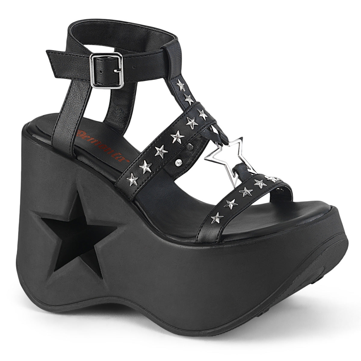 Demonia Dynamite-12 - Blk Vegan Leather