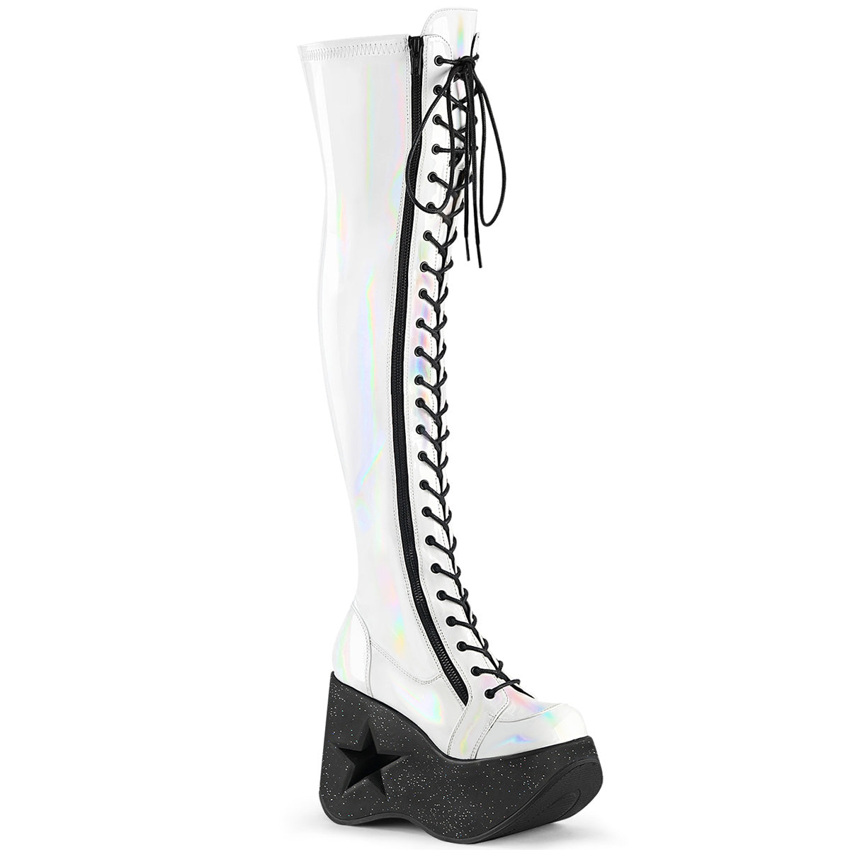 Demonia Dynamite-300 - Wht Stretch Holo