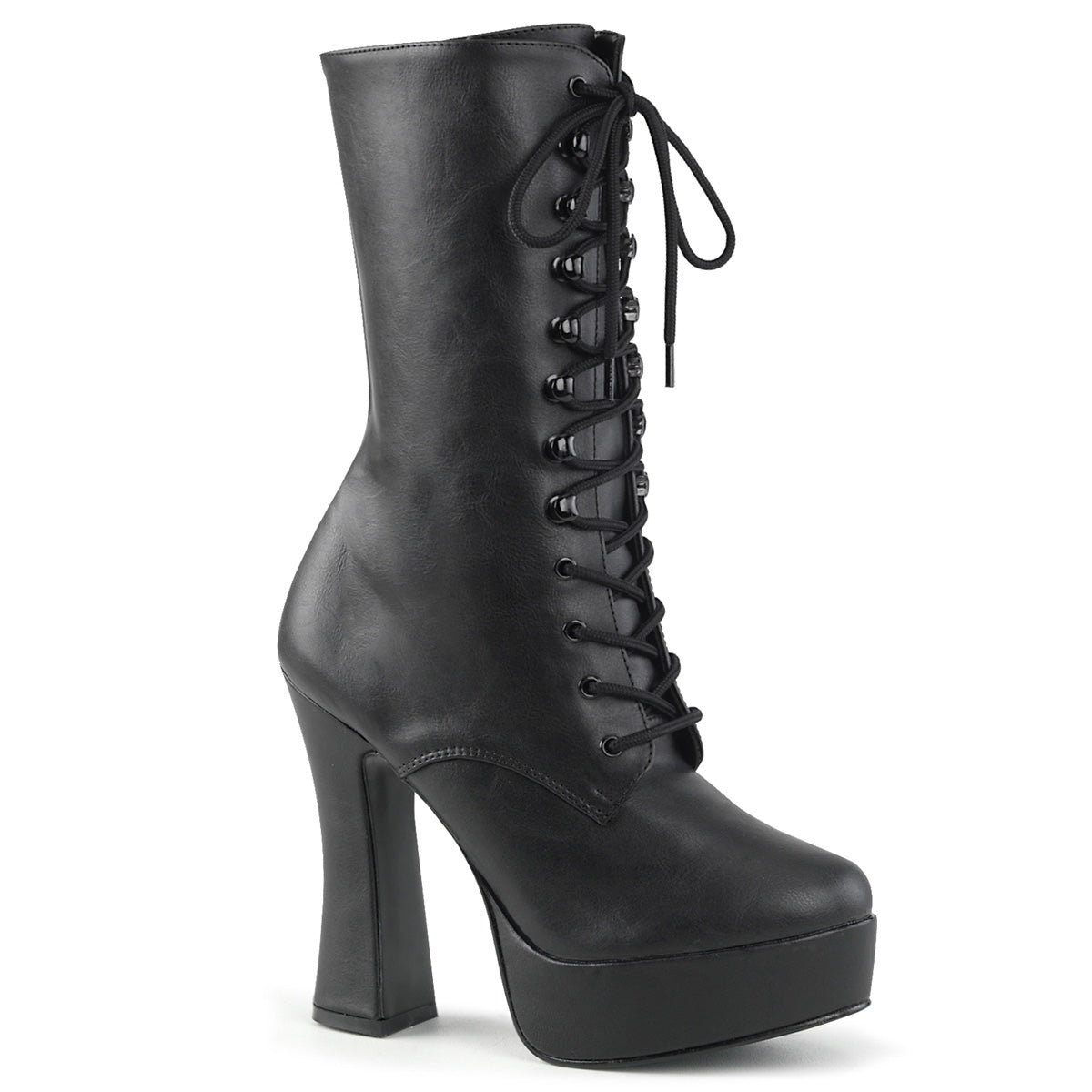 Pleasers Electra-1020 - Blk Faux Leather/Blk Matte
