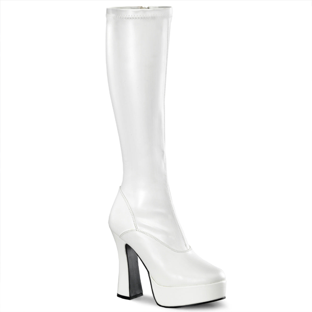Pleasers Electra-2000Z - Wht Str Faux Leather