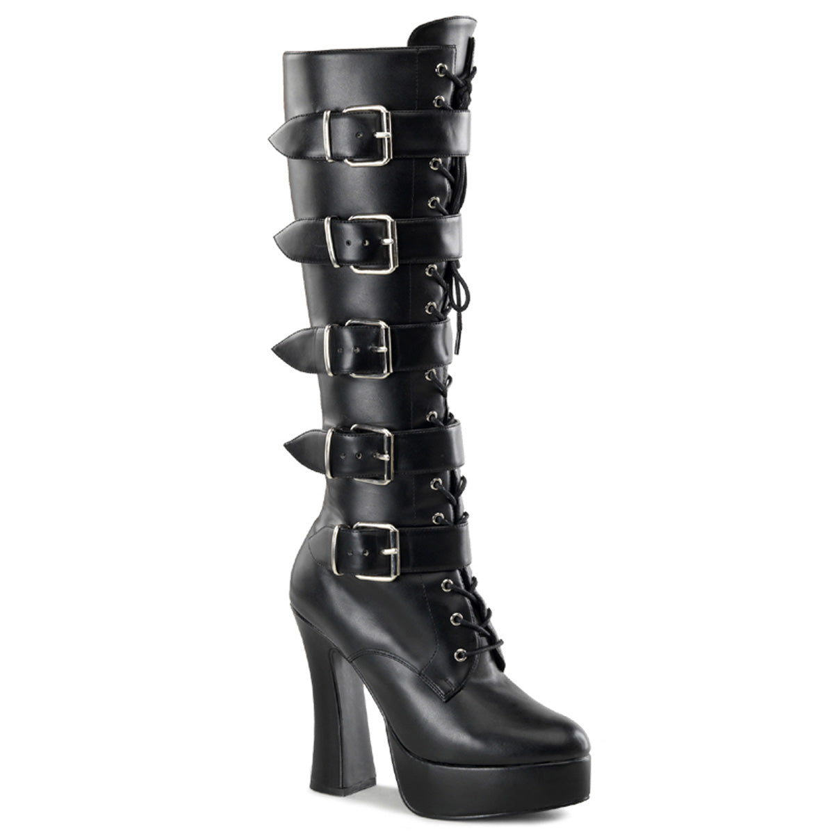 Pleasers Electra-2042 - Blk Faux Leather
