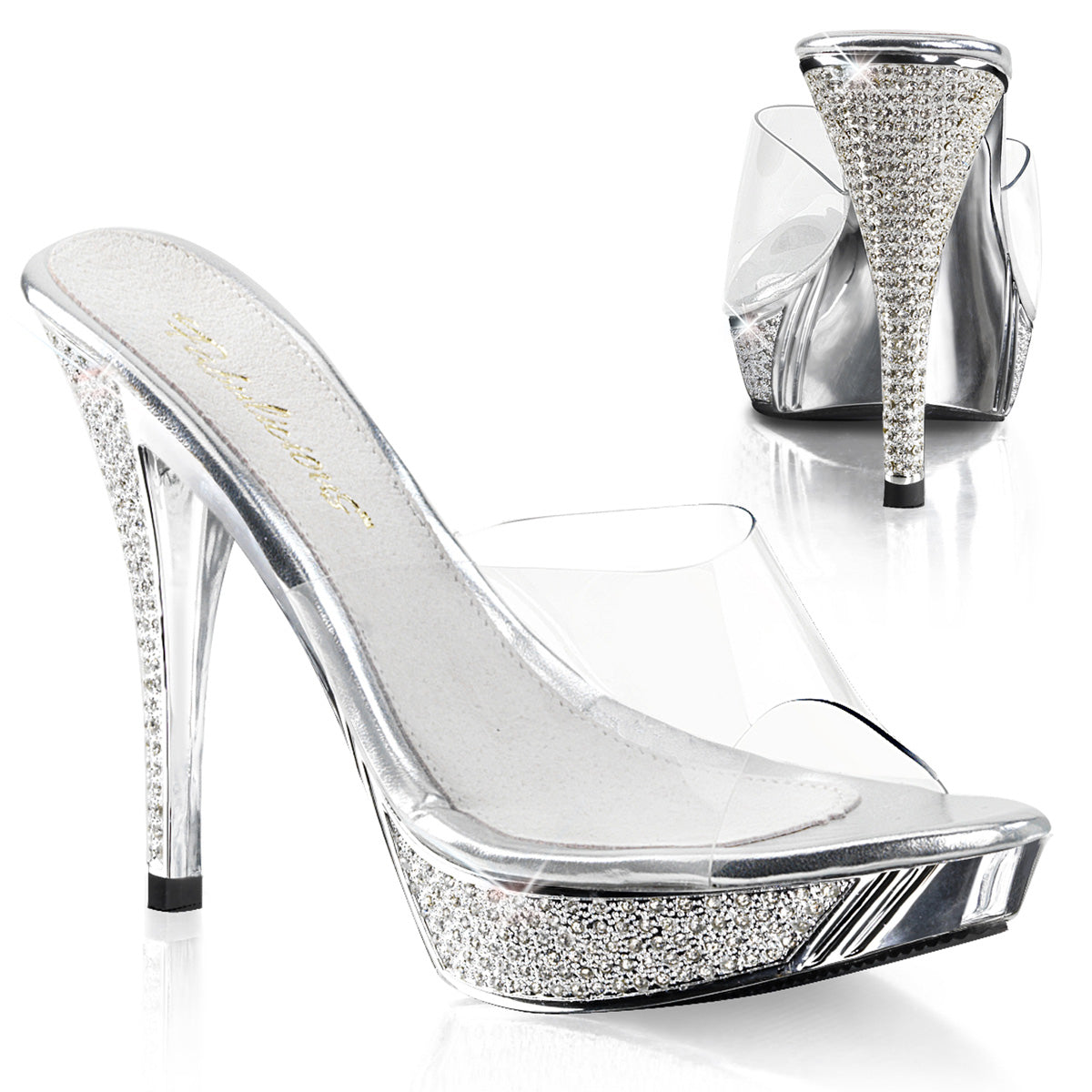 Fabulicious Elegant-401 - Clr/Slv Chrome