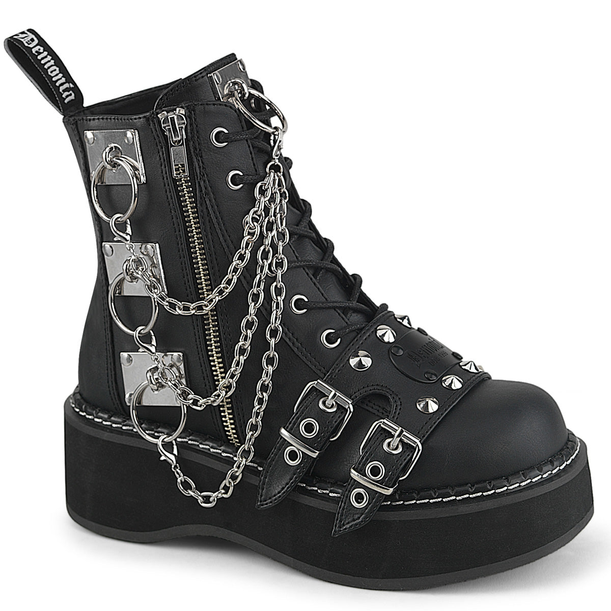Demonia Emily-57 - Blk Vegan Leather