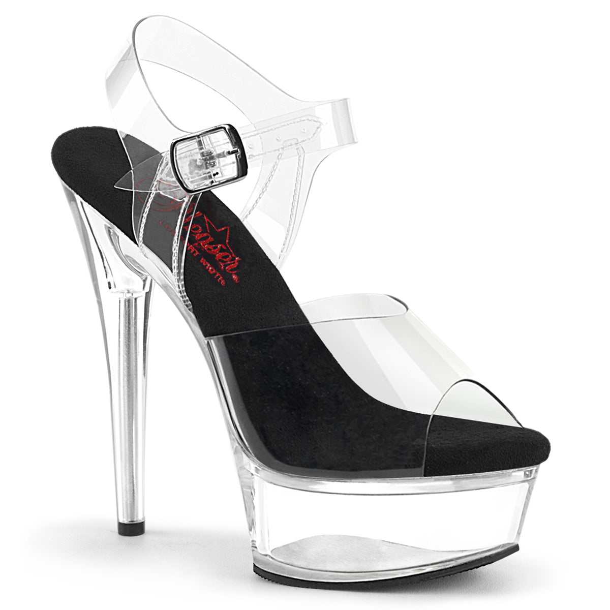 Pleasers Excite-608 - Clr-Blk/Clr