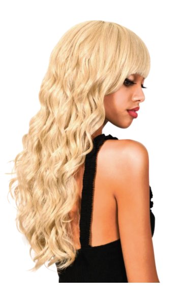 Extra Long Medium Curl Wig with Bangs - Golden - Model Express VancouverAccessories