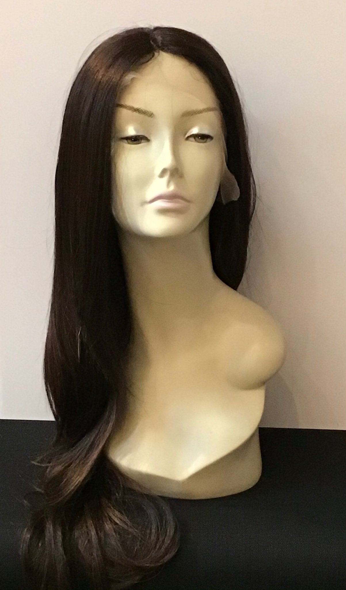 Extra Long Straight Wig with Lace Front - Medium Brown/Copper - Model Express VancouverAccessories