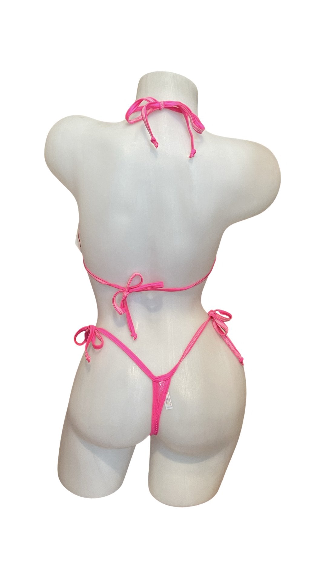 Fishnet Bikini Set - Neon Pink - Model Express VancouverBikini