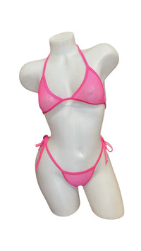 Fishnet Bikini Set - Neon Pink - Model Express VancouverBikini