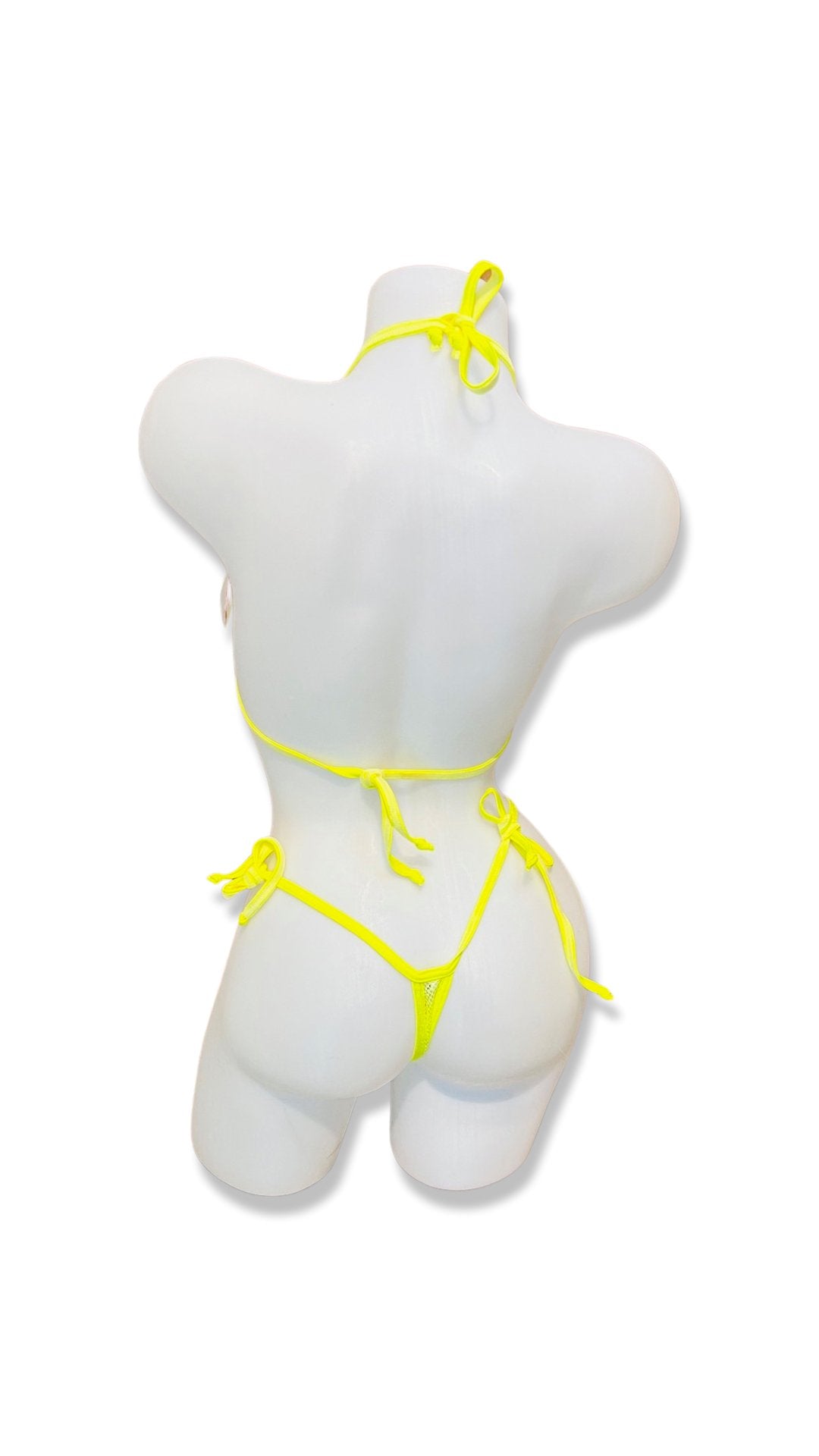 Fishnet Bikini Set - Neon Yellow - Model Express VancouverBikini
