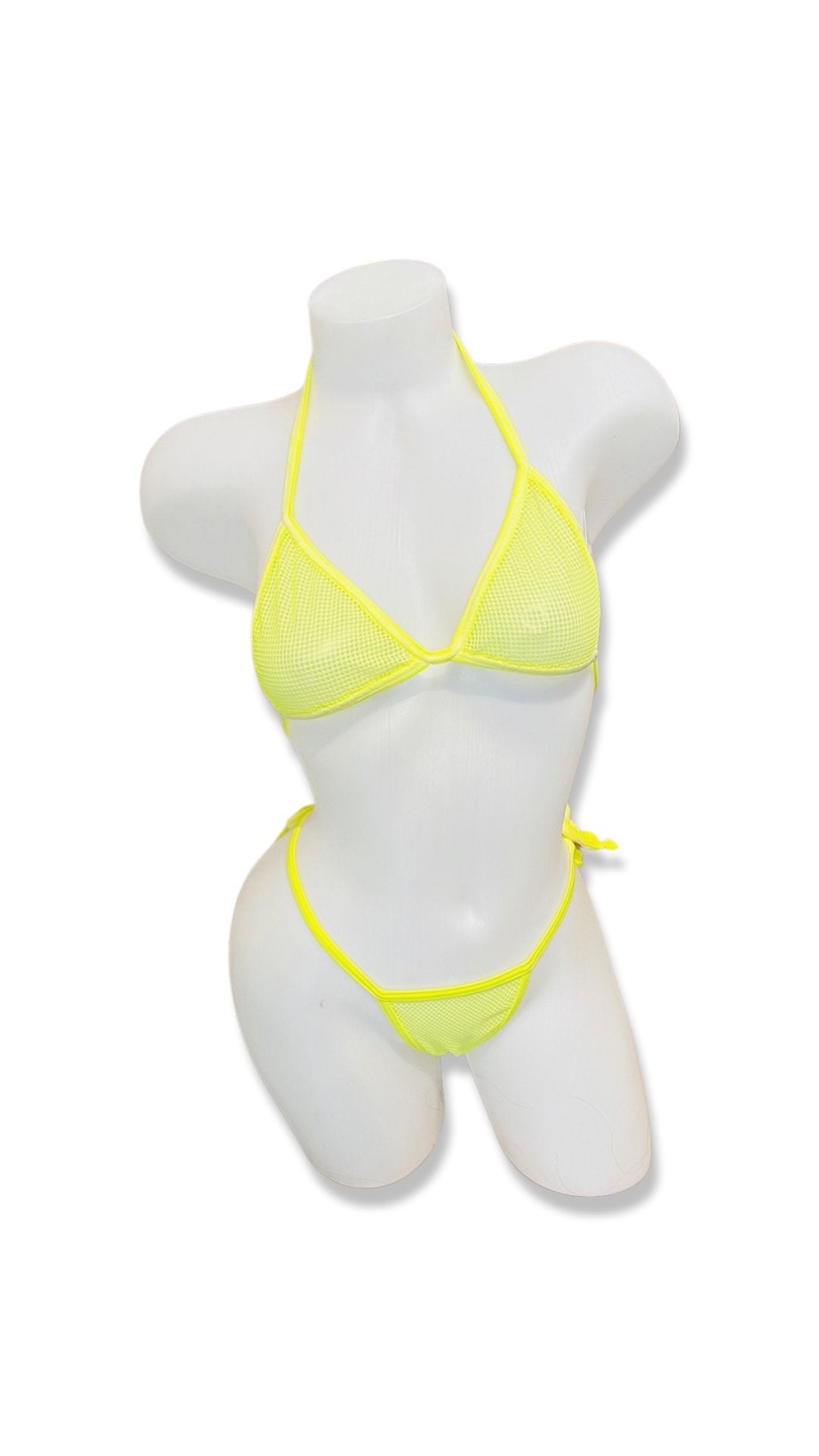 Fishnet Bikini Set - Neon Yellow - Model Express VancouverBikini