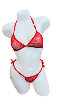 Fishnet Bikini Set - Red - Model Express VancouverBikini