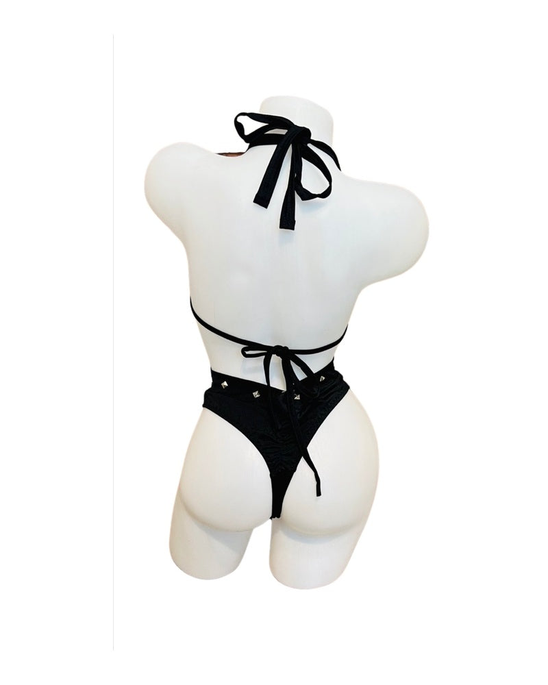 Fishnet Studded Bikini Set - Model Express Vancouver