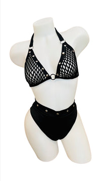 Fishnet Studded Bikini Set - Model Express VancouverLingerie