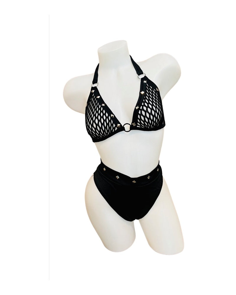Fishnet Studded Bikini Set - Model Express Vancouver