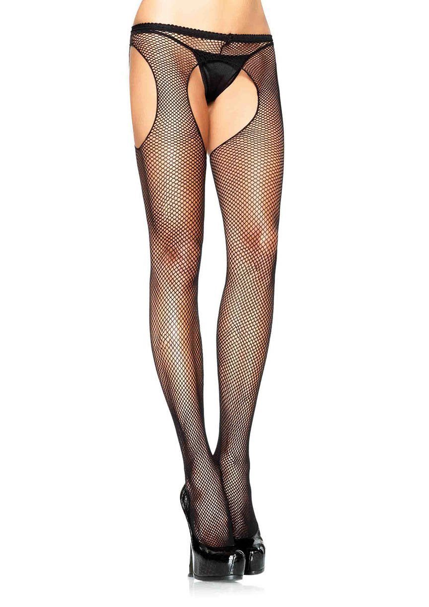 Fishnet Suspender Pantyhose Black - Model Express VancouverHosiery