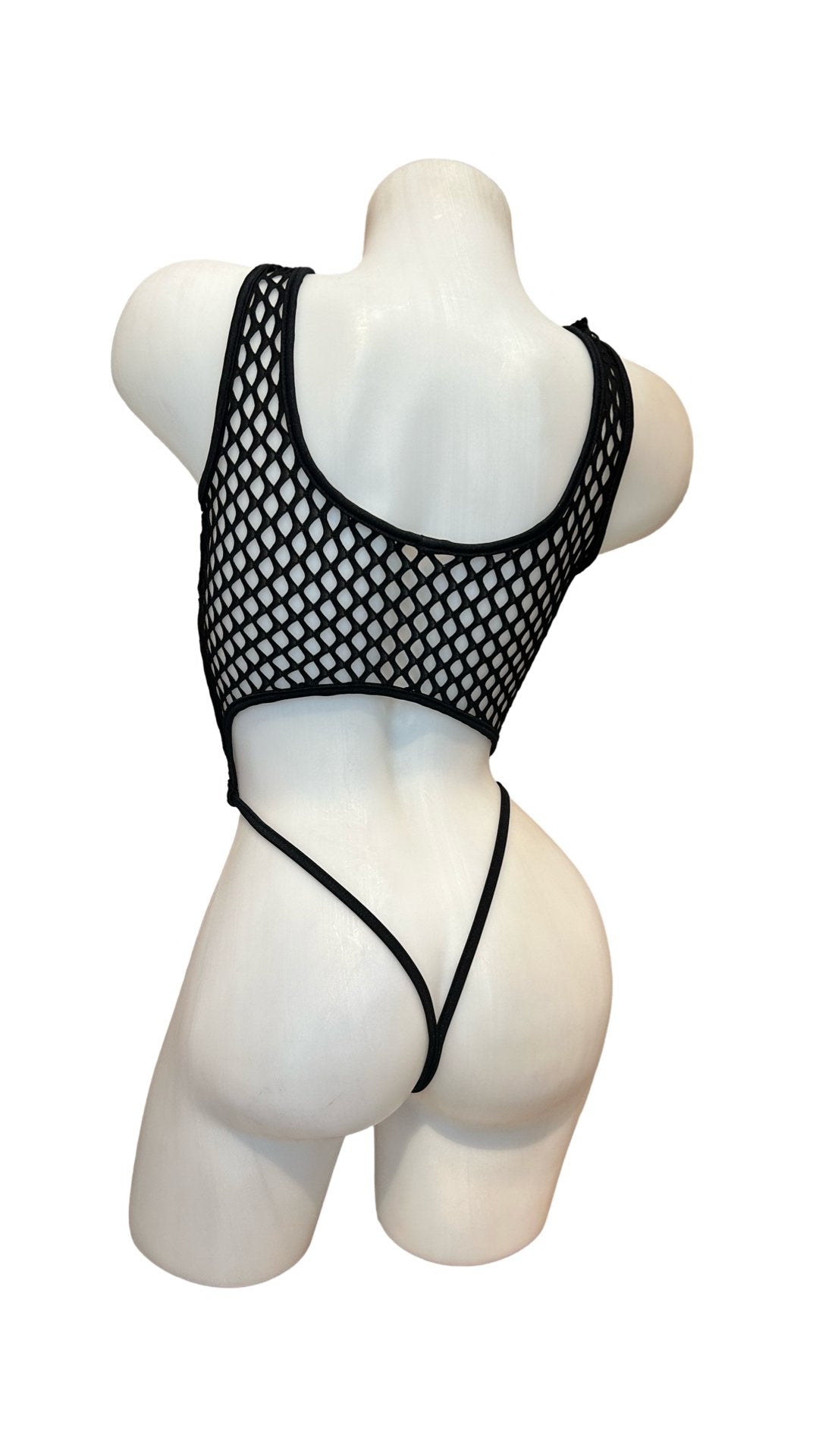 Fishnet Y-Back Bodysuit Black - Model Express VancouverLingerie