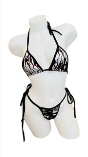 Flames Bikini Set Silver - Model Express VancouverLingerie