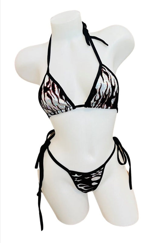 Flames Bikini Set Silver - Model Express Vancouver
