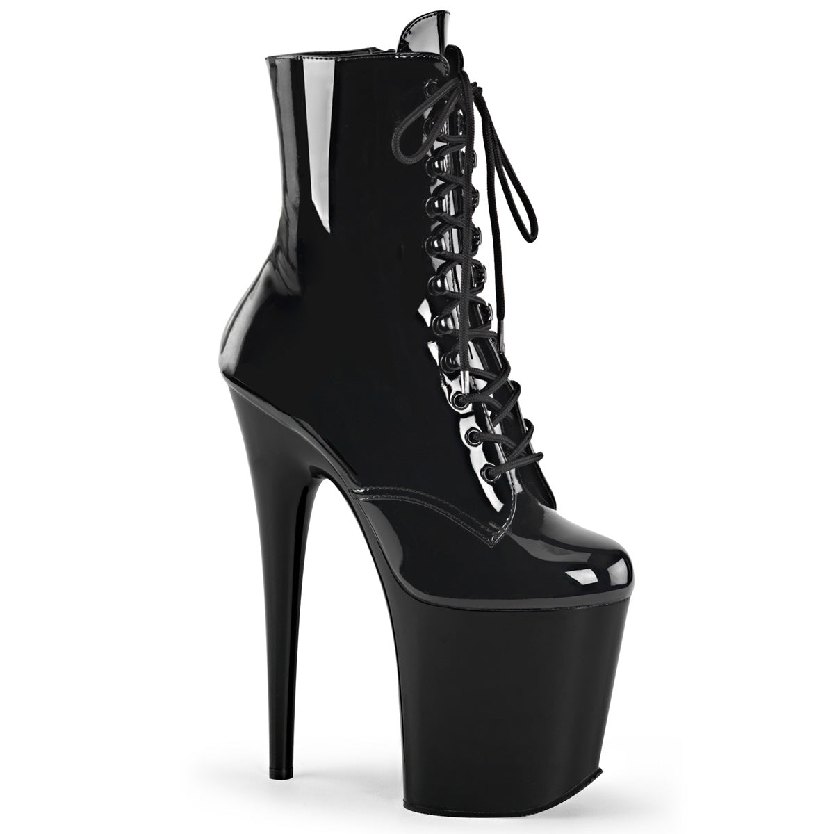 Pleasers Flamingo-1020 - Blk Pat/Blk