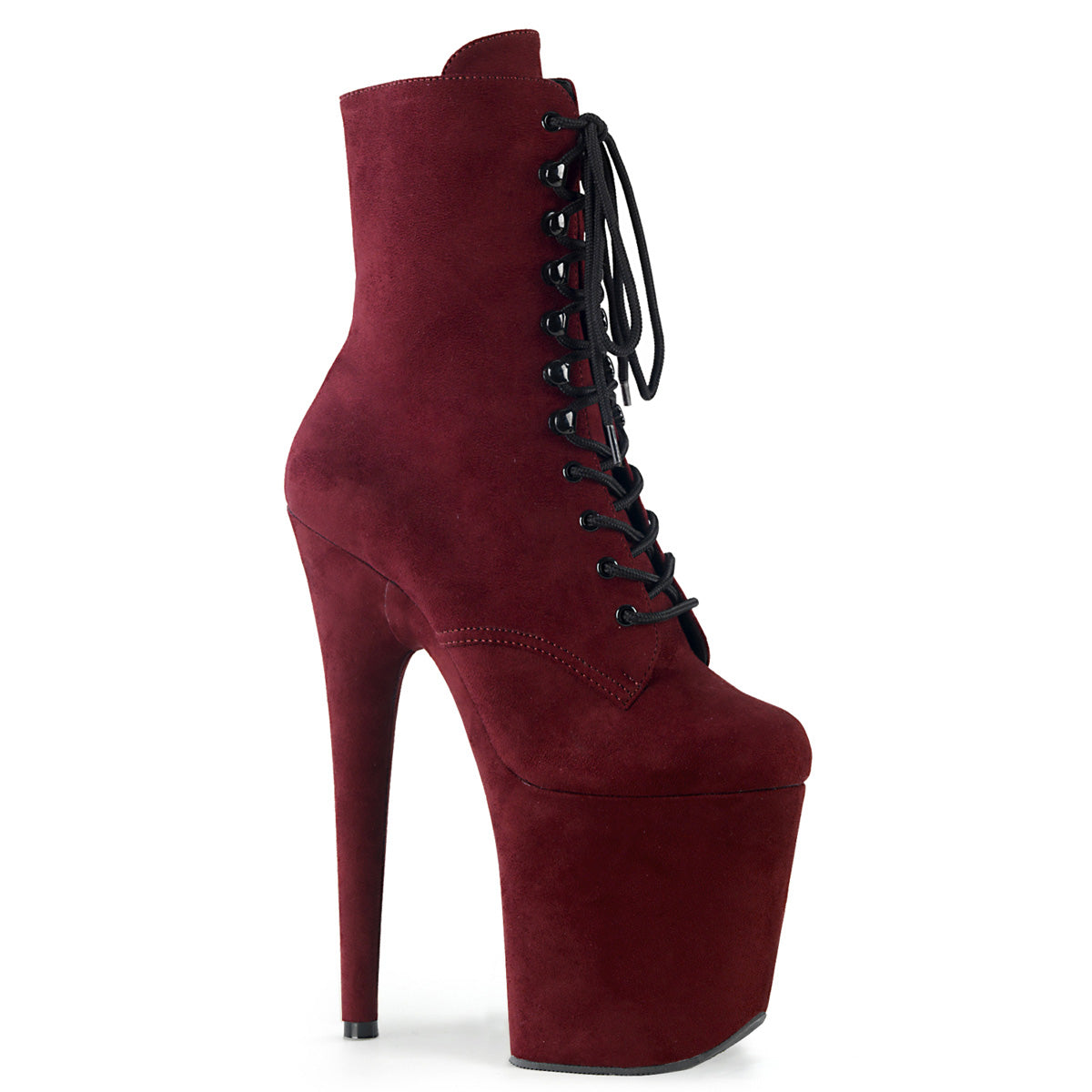 Pleasers Flamingo-1020Fs - Burgundy Faux Suede/Burgundy Faux Suede